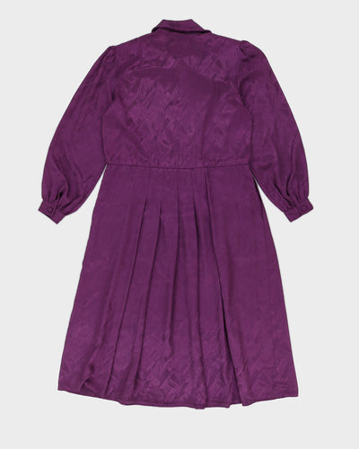 Vintage 70s Rouie Purple Button Up Dress - L