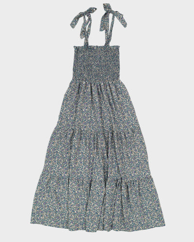 Green Floral Maxi Dress - S