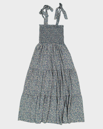 Green Floral Maxi Dress - S