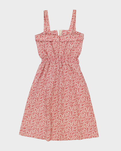 Handmade Red Patterned Sleeveless Dress - S