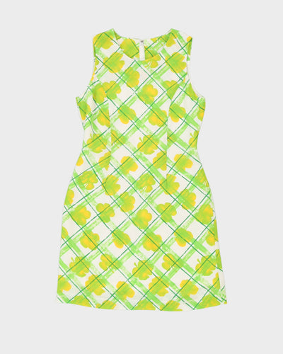 1990s Green Checked Mini Dress - S