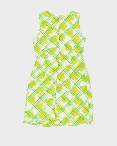 1990s Green Checked Mini Dress - S