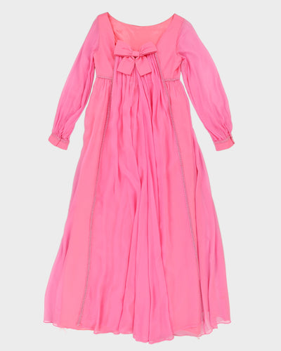 Vintage 1970s Pink Cocktail Dress - S