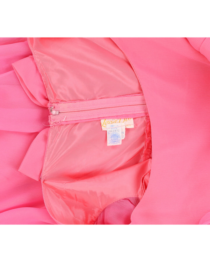 Vintage 1970s Pink Cocktail Dress - S