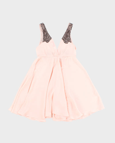 Vintage 00s Oscar de la Renta Pink Lace Mini Dress - S