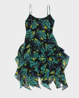 Vintage 90s Betsey Johnson Floral Print Midi Dress - S
