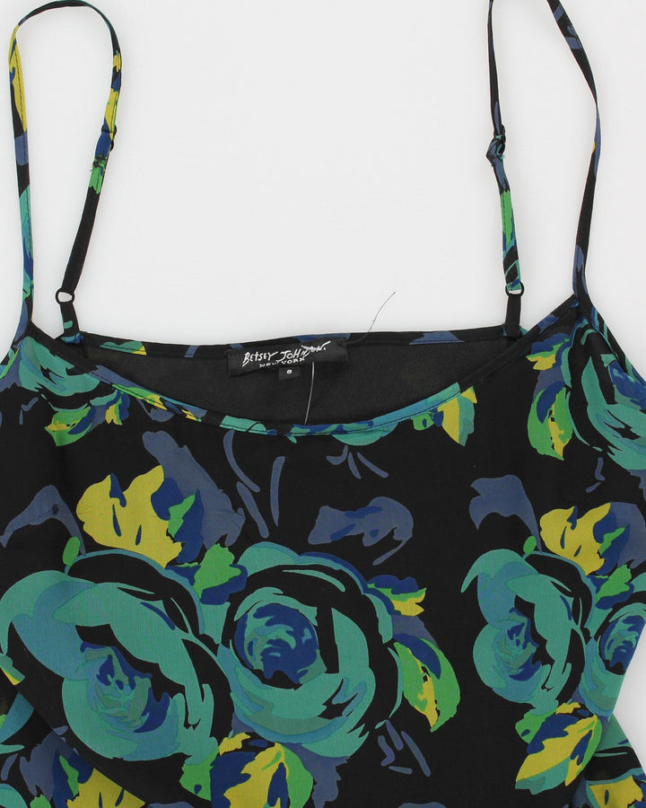 Vintage 90s Betsey Johnson Floral Print Midi Dress - S