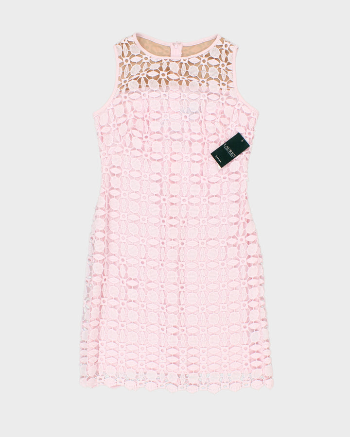 Ralph Lauren Pink Lace Cocktail Dress - S/M Rokit Ralph Lauren Pink Lace Cocktail Dress - S/M Rokit