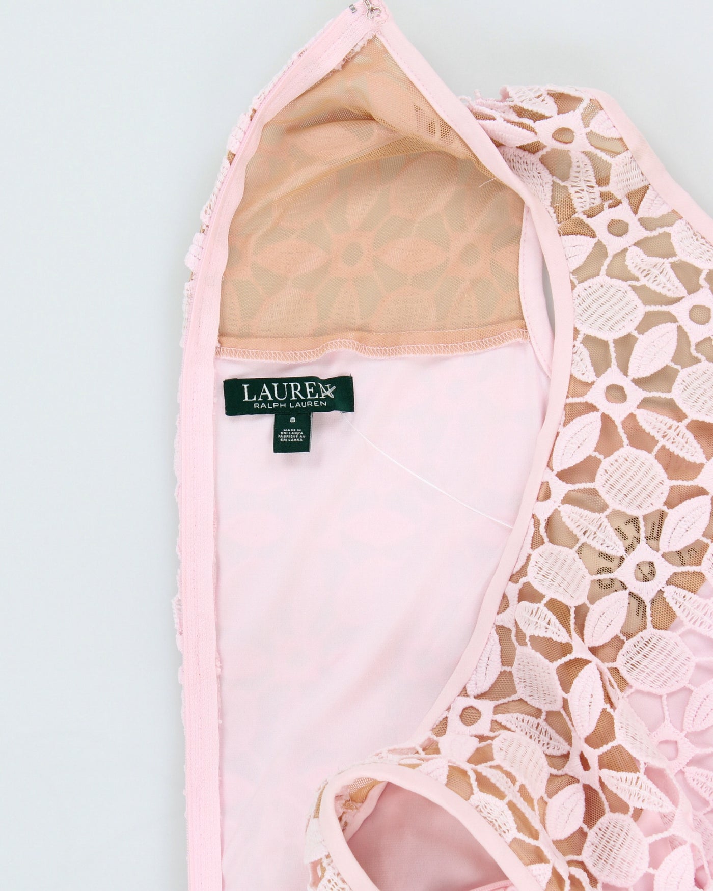 Ralph Lauren Pink Lace Cocktail Dress - S/M