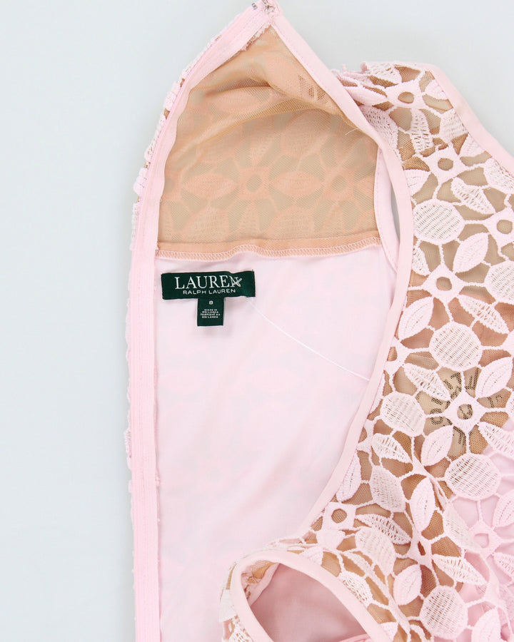 Ralph Lauren Pink Lace Cocktail Dress - S/M