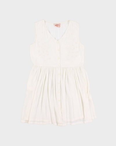 Vintage 90s Pudding Shop White Button-Up Skater Dress - M Rokit Vintage 90s Pudding Shop White Button-Up Skater Dress - M Rokit