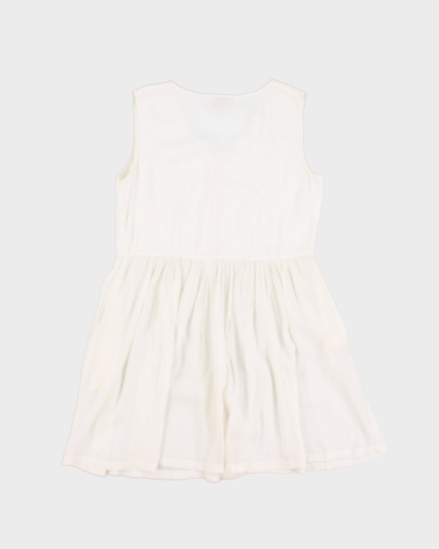 Vintage 90s Pudding Shop White Button-Up Skater Dress - M