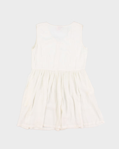 Vintage 90s Pudding Shop White Button-Up Skater Dress - M