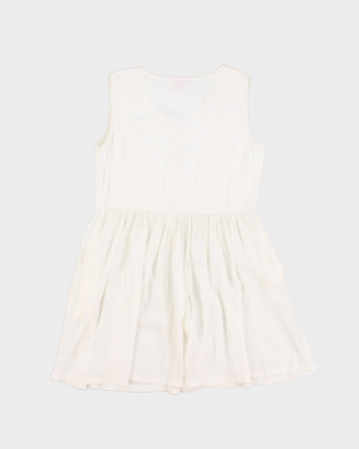Vintage 90s Pudding Shop White Button-Up Skater Dress - M