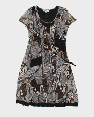 Vintage 90s Lana Lee Patterned Midi Dress - M