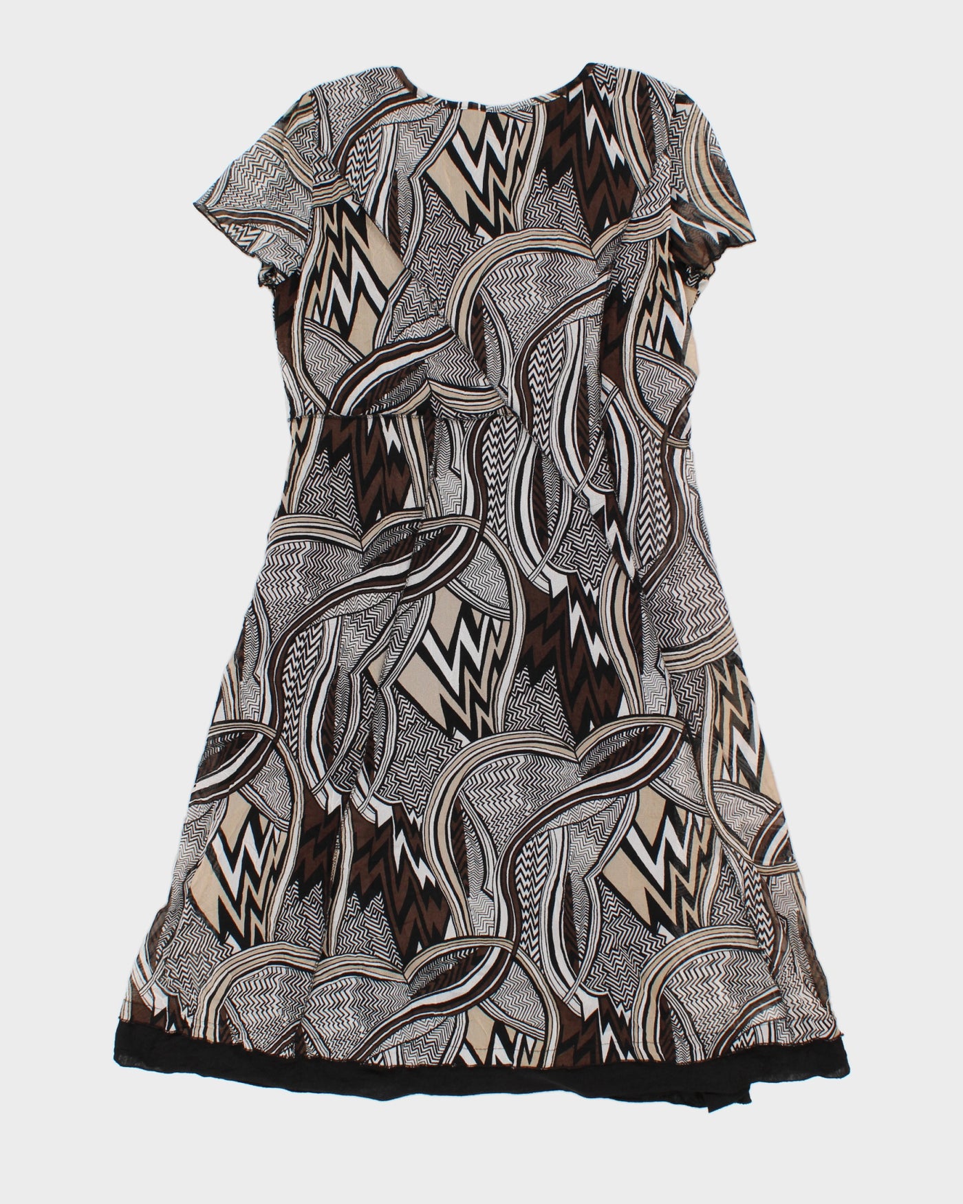 Vintage 90s Lana Lee Patterned Midi Dress - M
