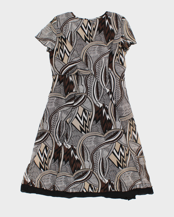 Vintage 90s Lana Lee Patterned Midi Dress - M