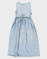 Vintage 90s True Blue Denim Button-Up Maxi Dress - S