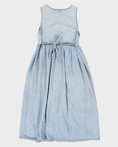 Vintage 90s True Blue Denim Button-Up Maxi Dress - S