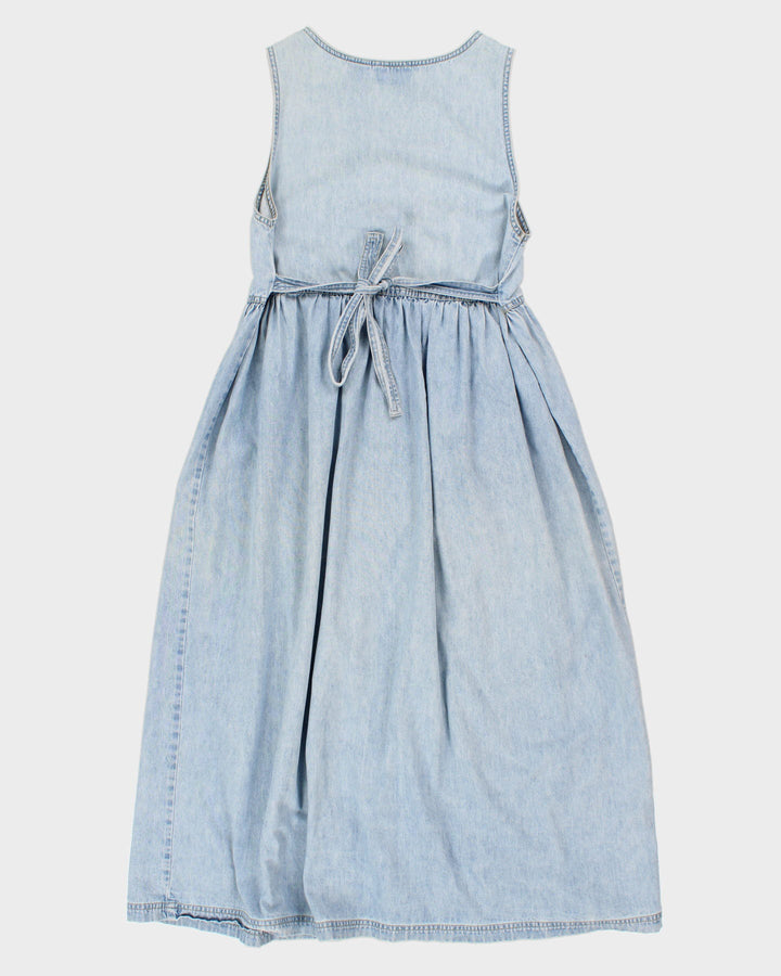 Vintage 90s True Blue Denim Button-Up Maxi Dress - S