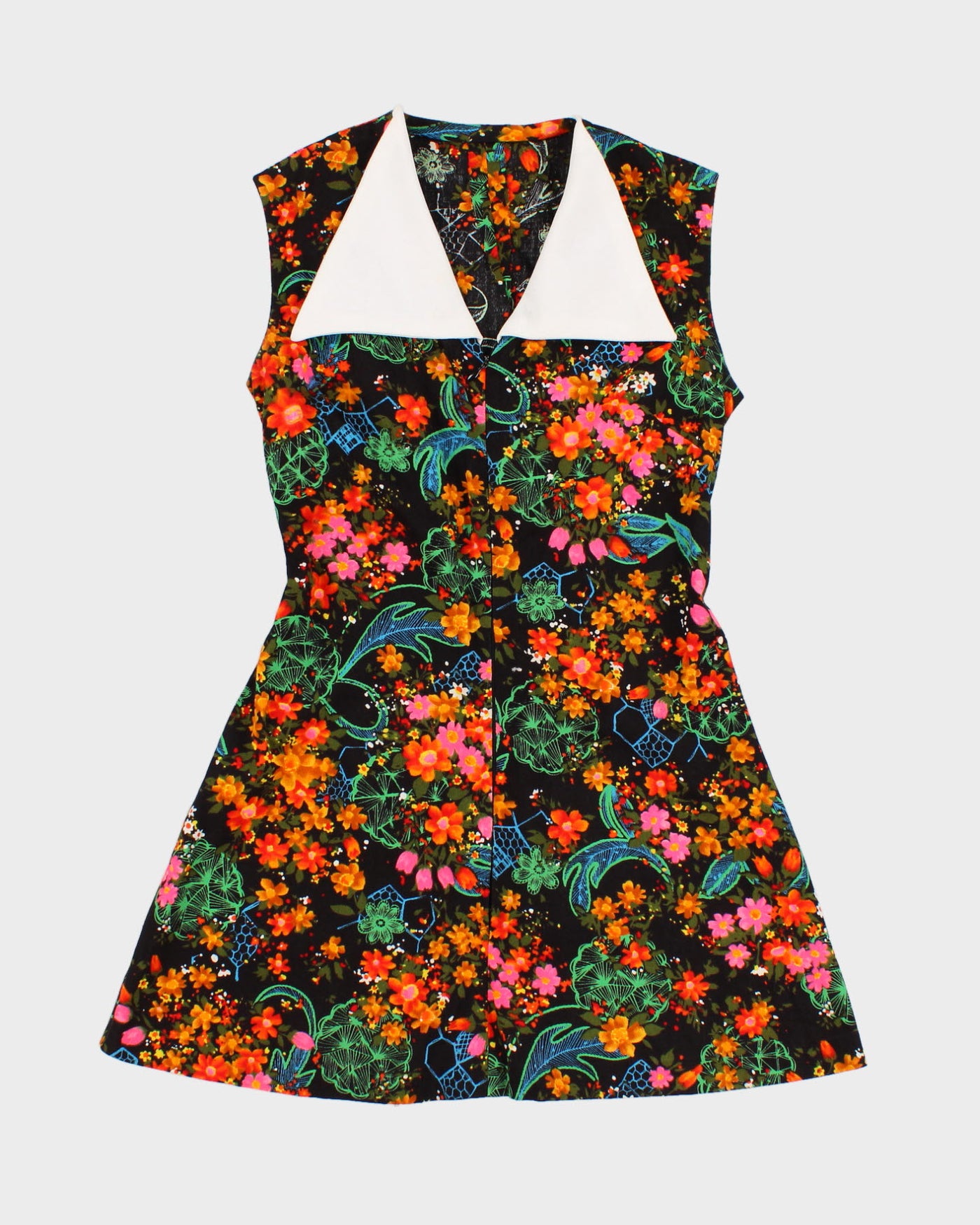 Vintage 70s Handmade Floral Mini Dress - S
