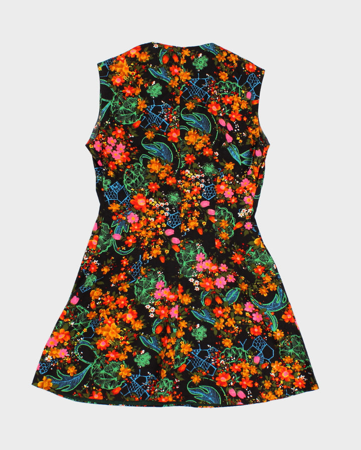Vintage 70s Handmade Floral Mini Dress - S