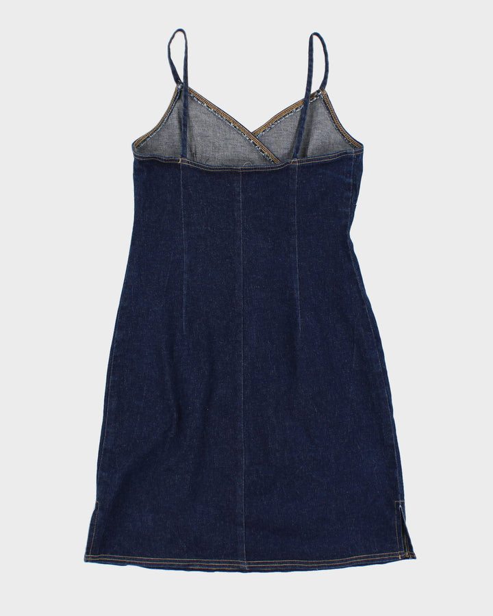 Y2K 00s Darkwash Denim Mini Dress - S