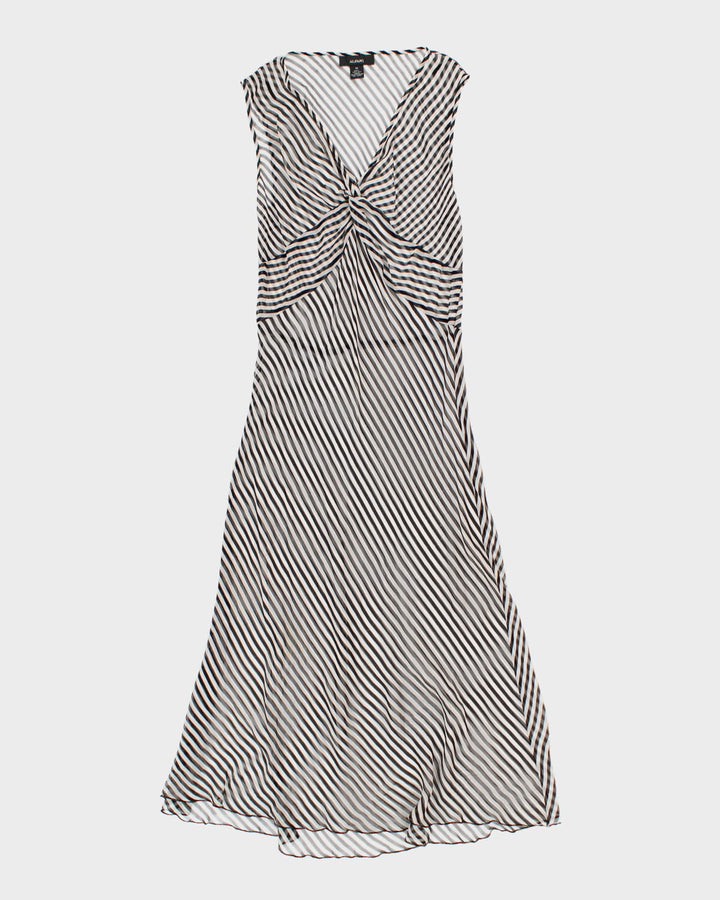 Y2K 00s Alfani Striped Silk Mesh Dress - M