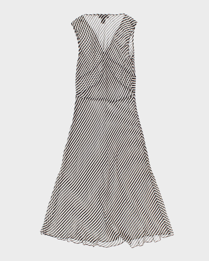 Y2K 00s Alfani Striped Silk Mesh Dress - M