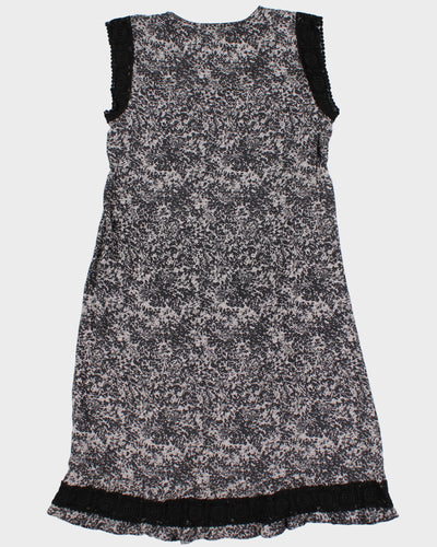 Vintage 90s Lace Detailed Silk Dress - M