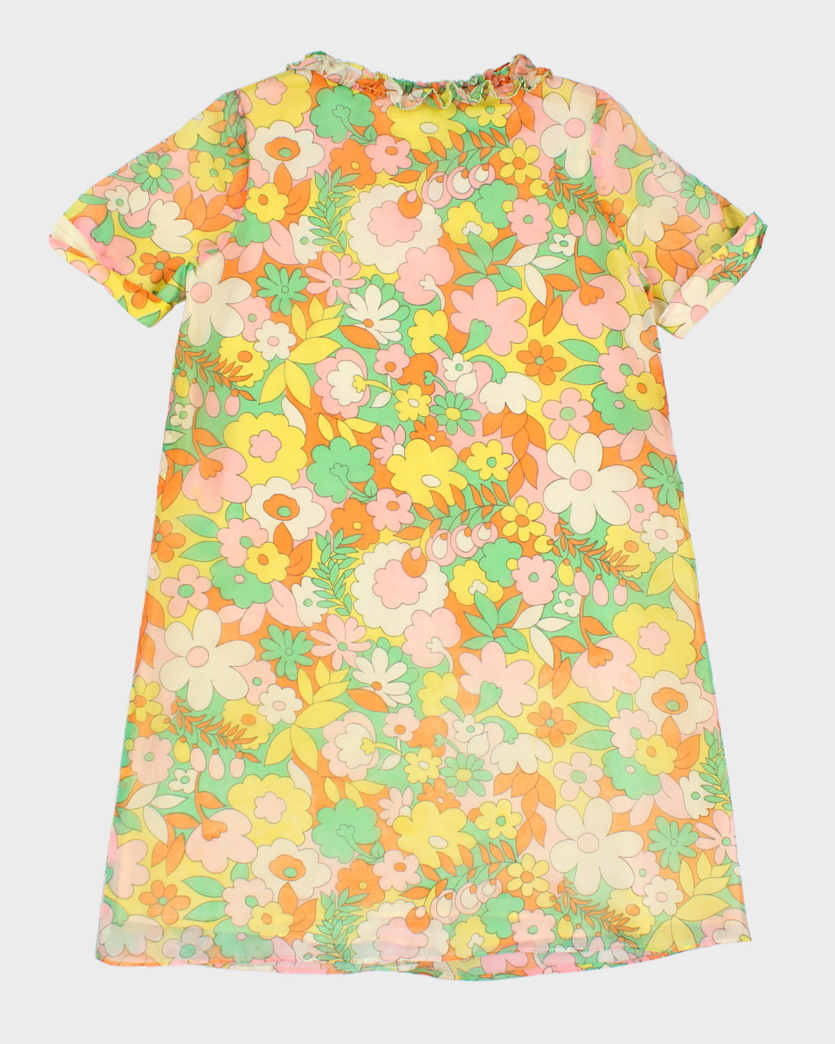 Vintage 70s Morsam Floral House Dress - L
