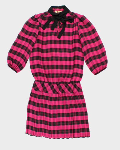 Vintage 80s Tobi Pink Check Dress - L