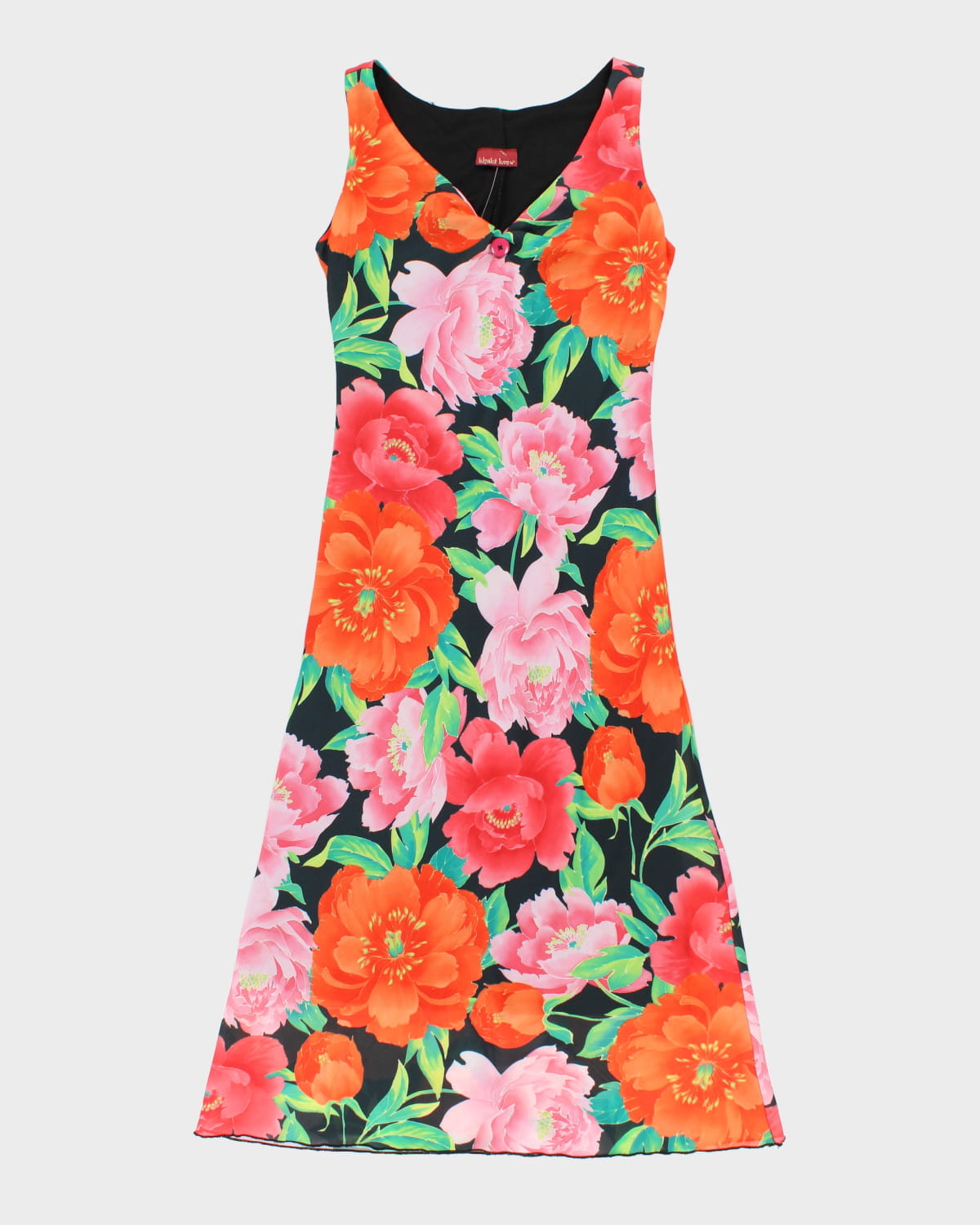 Y2K 00s Khaki Krew Floral Maxi Dress - M