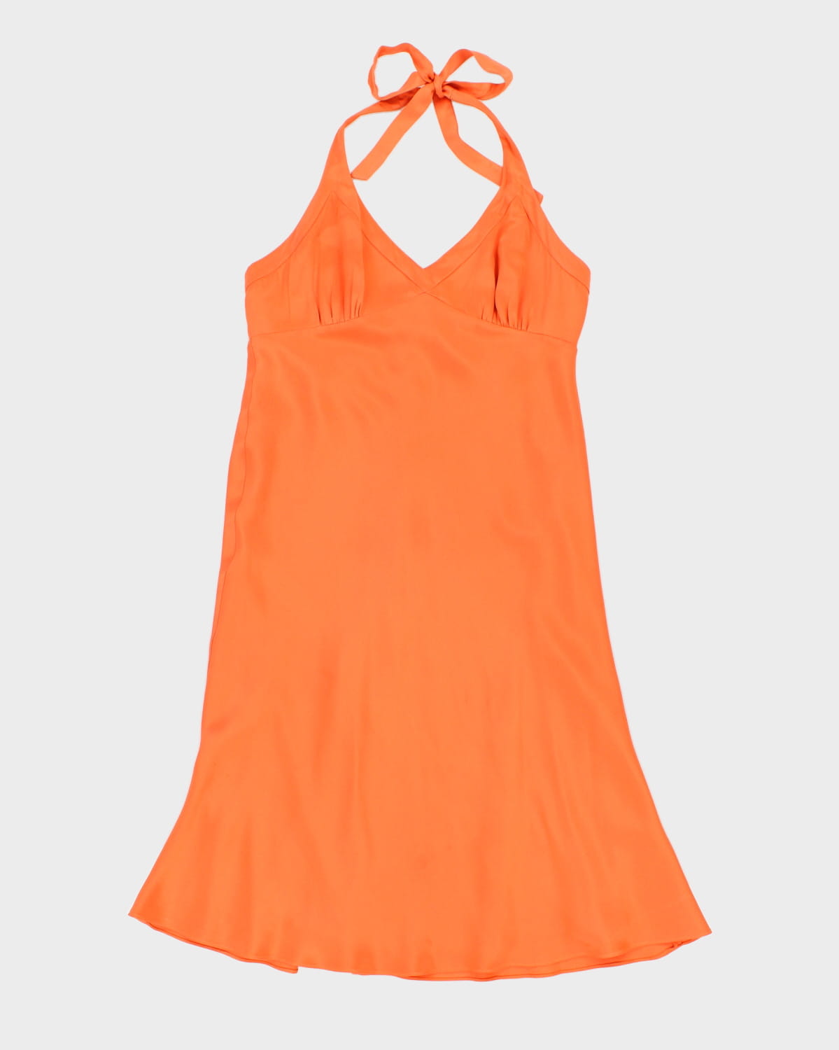 J Crew Orange Halter Tie Dress - M