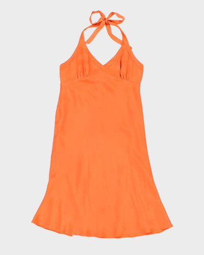 J Crew Orange Halter Tie Dress - M