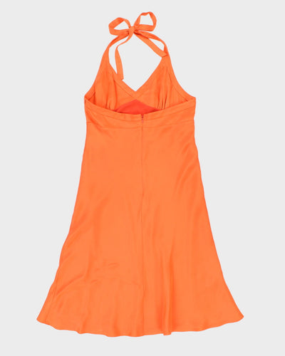 J Crew Orange Halter Tie Dress - M