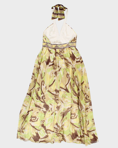 Y2K 00s BCBG MaxAzria Halter Neck Maxi Dress - S