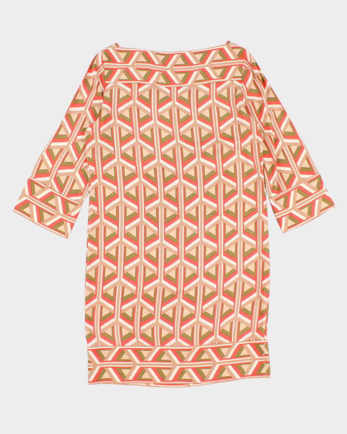Y2K 00s Diane Von Furstenberg Abstract Patterned Silk Dress - M