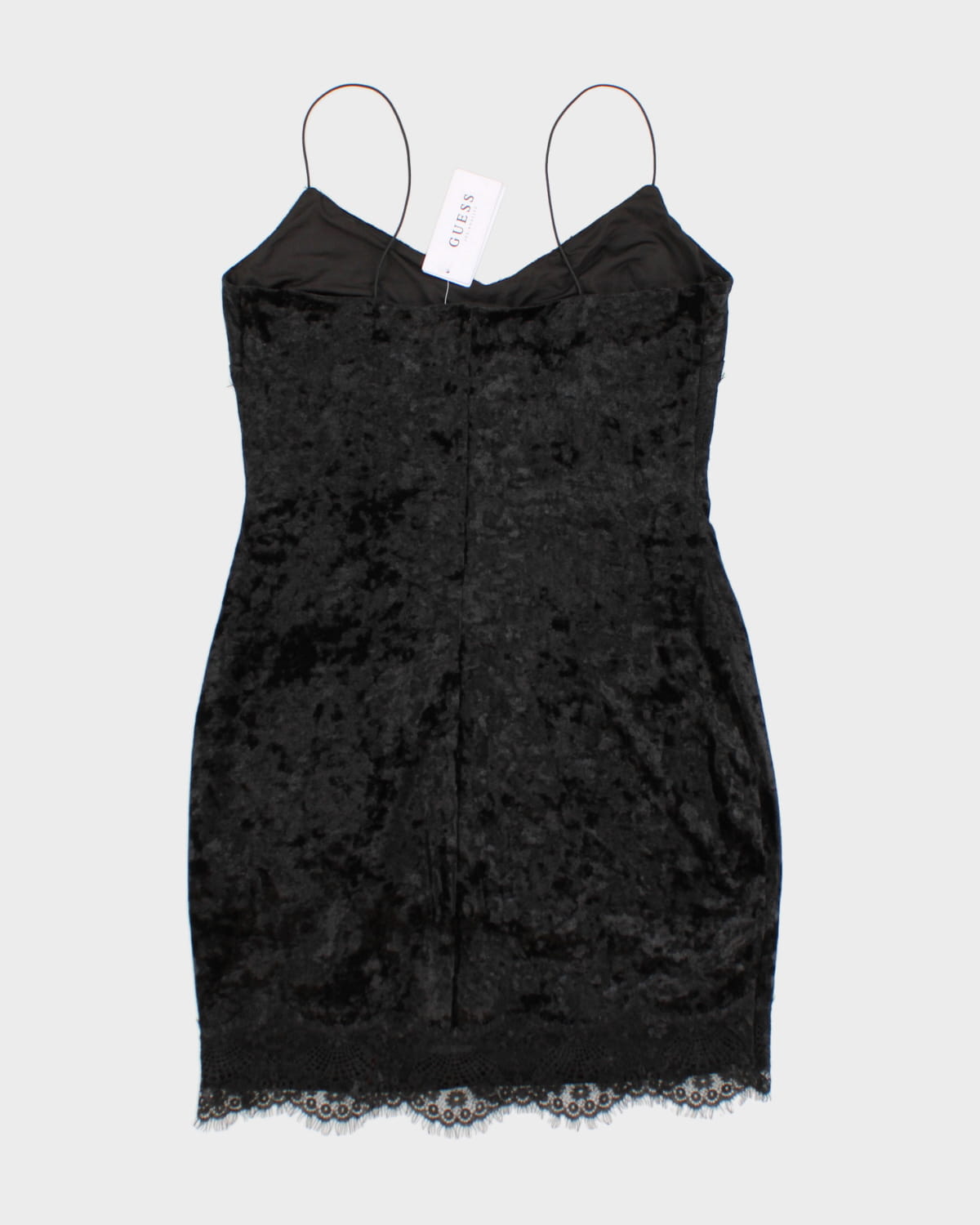 Guess Black Velour Lace Mini Dress - M