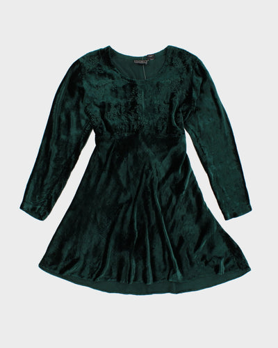 Vintage Nostalgia Velvet Embroidered Dress - M