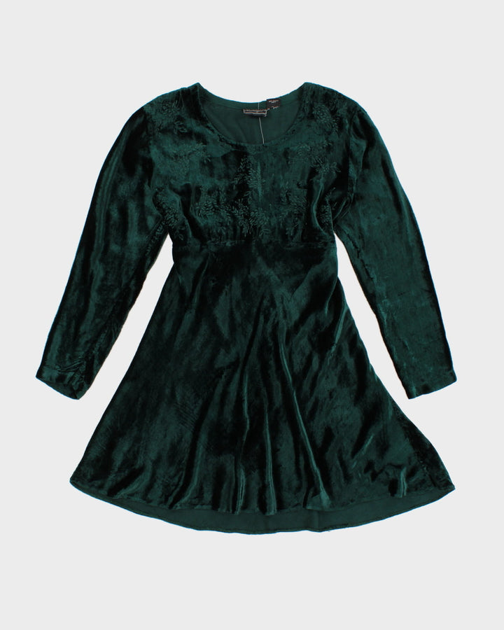 Vintage Nostalgia Velvet Embroidered Dress - M