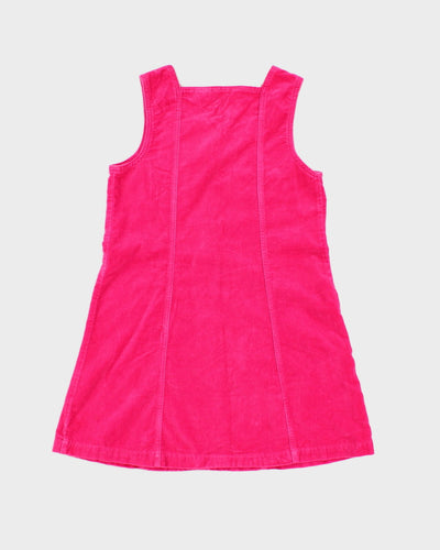 Vintage Pink Zip Cotton Velvet Mini Dress - S