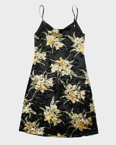 Floral Velour Midi Dress - M