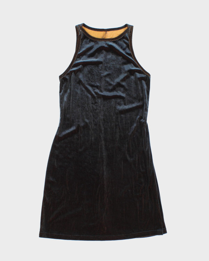 Vintage 90s All That Jazz Blue/Gold Two Tone Velvet Dress - M Rokit Vintage 90s All That Jazz Blue/Gold Two Tone Velvet Dress - M Rokit