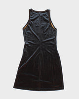 Vintage 90s All That Jazz Blue/Gold Two Tone Velvet Dress - M