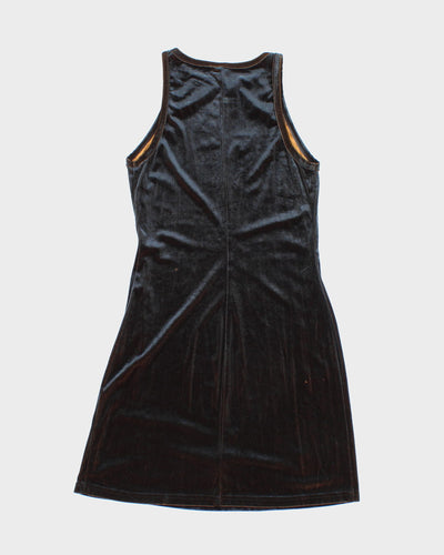 Vintage 90s All That Jazz Blue/Gold Two Tone Velvet Dress - M