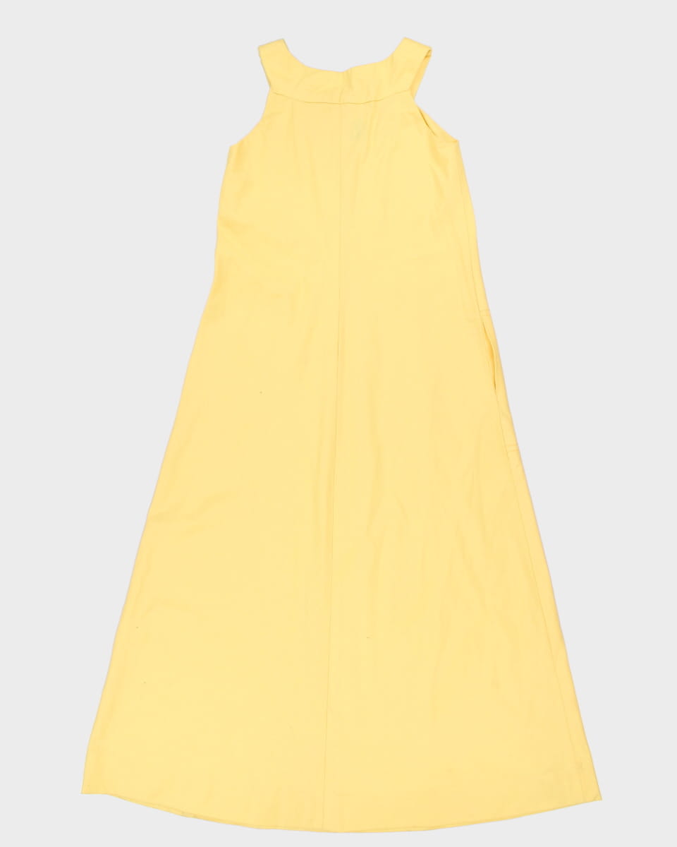 Vintage Handmade Yellow High Neck Maxi Dress - S/M