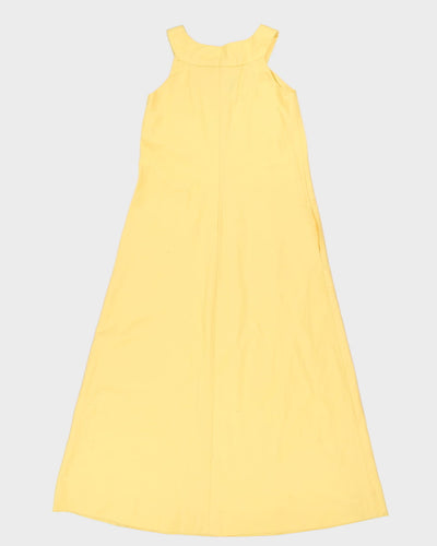 Vintage Handmade Yellow High Neck Maxi Dress - S/M