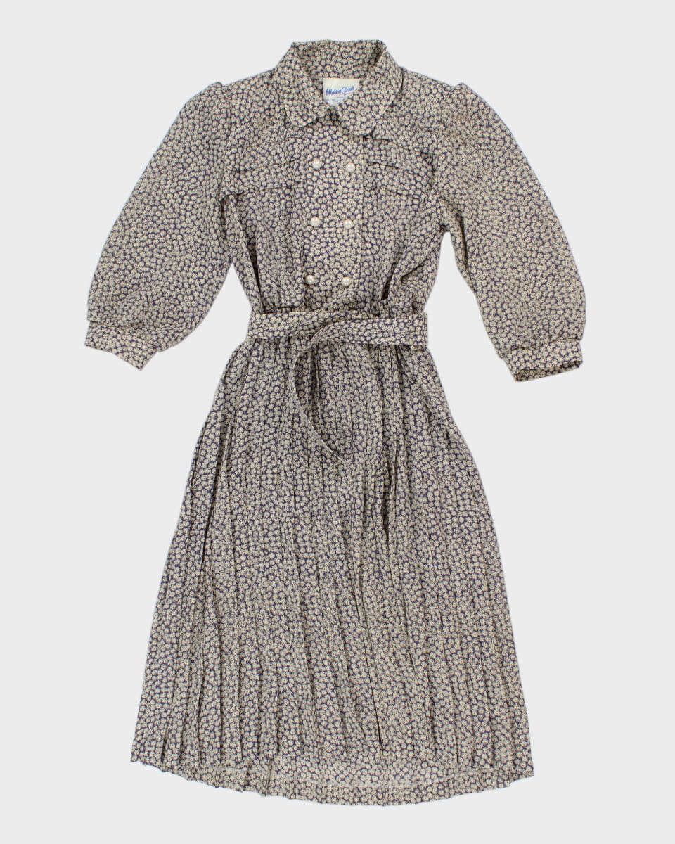 Retro 60s Maison Carroll Petites Floral Belted Dress - L