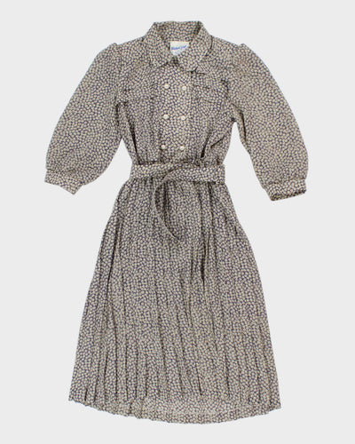 Retro 60s Maison Carroll Petites Floral Belted Dress - L